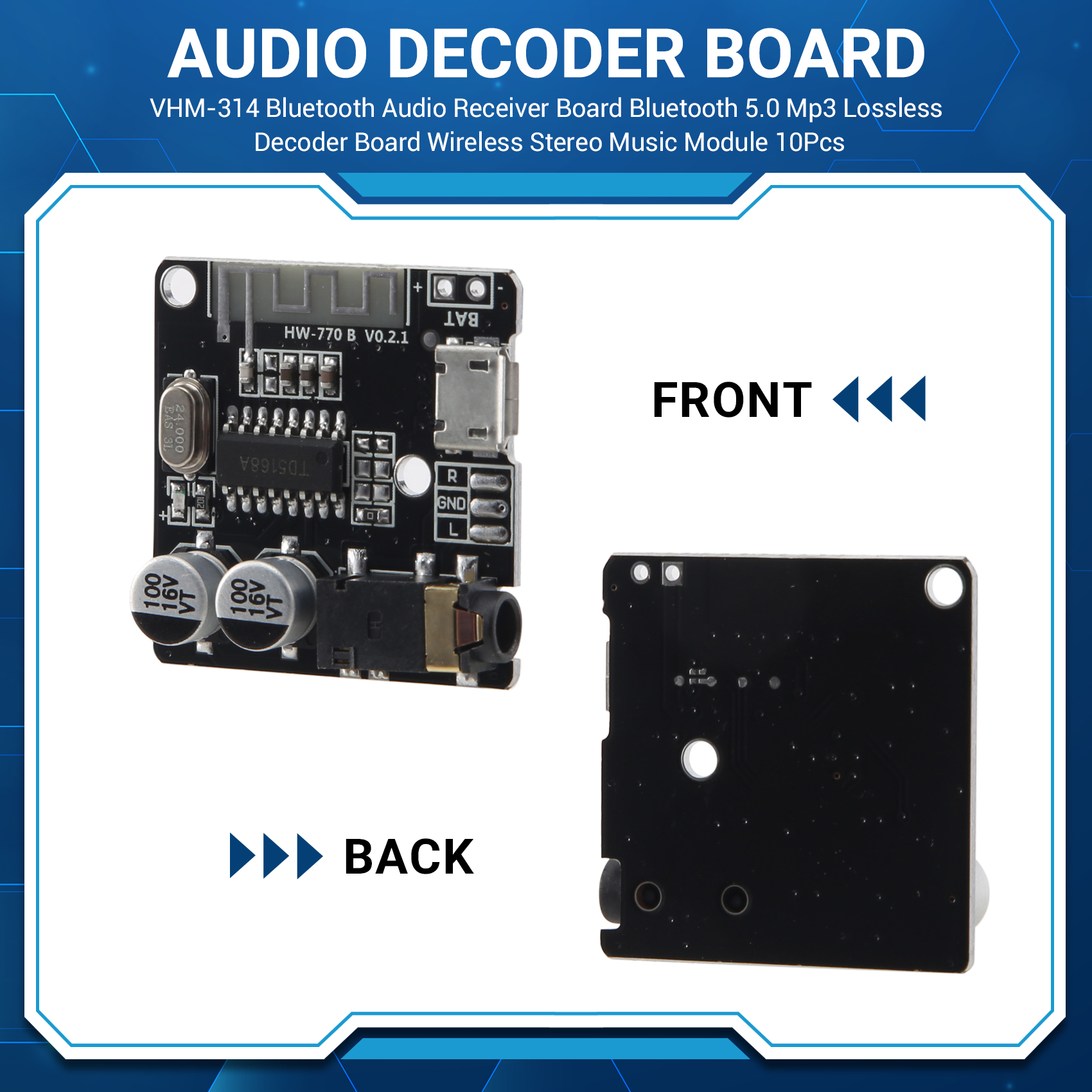 Audio Music To Mp3 - M01K VHM-314 Bluetooth Audio Receiver Board