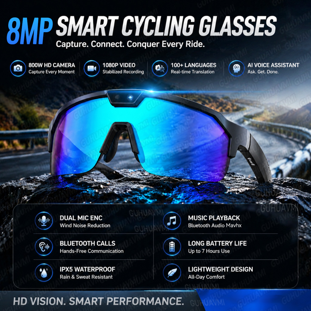Audio Music Video - New POV Sports Cycling Smart Glasses
