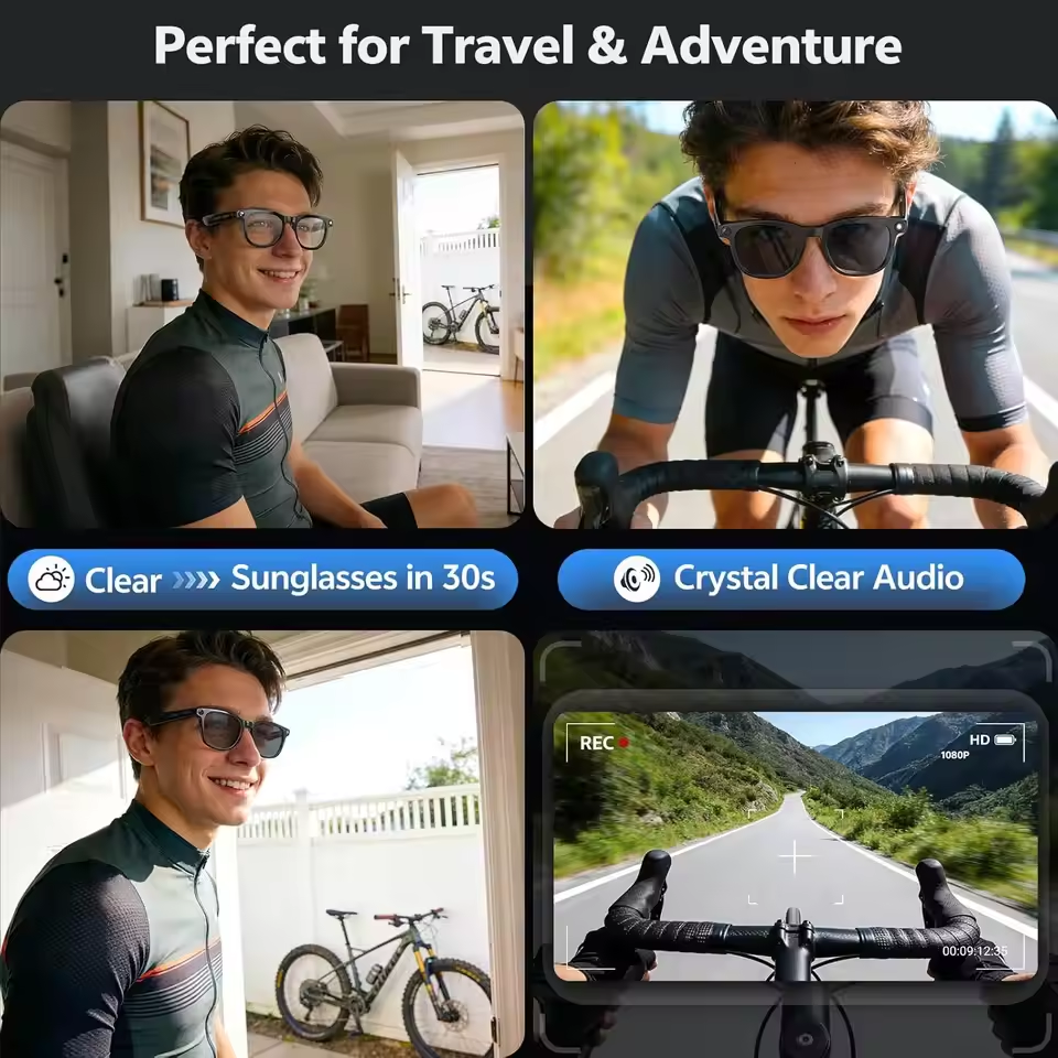 Wireless Smart Camera Glasses  - Audio Music Video reseña y precio