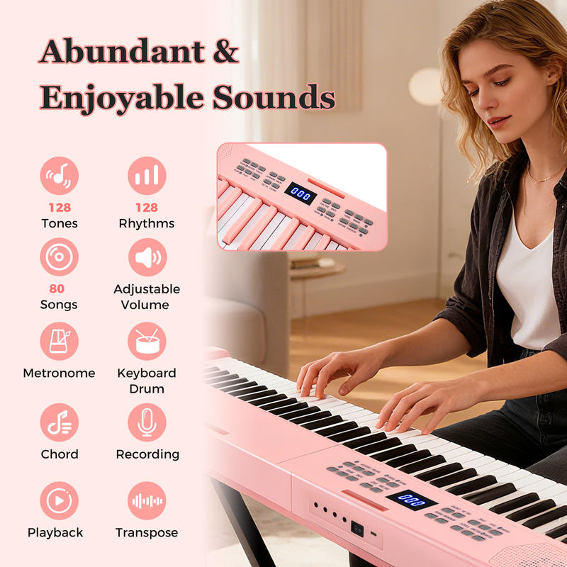 61-Key Foldable Piano Keyboard - Keyboard Piano 61 Key reseña y precio