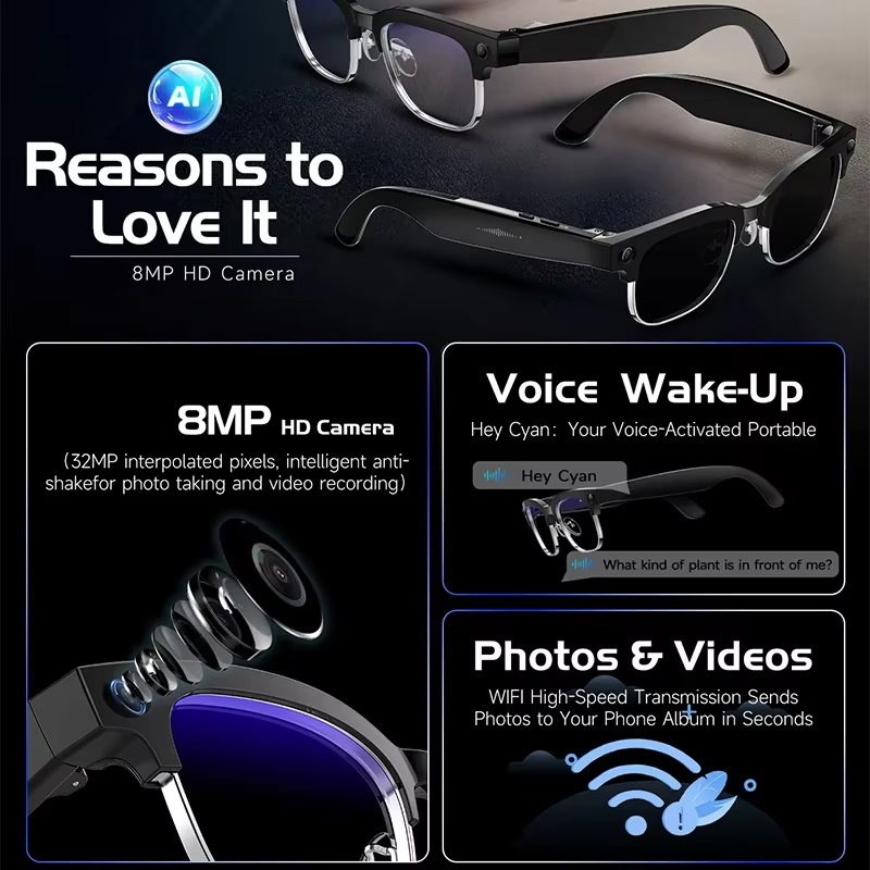 Smart Camera Glasses Photo and - Audio Music Video reseña y precio