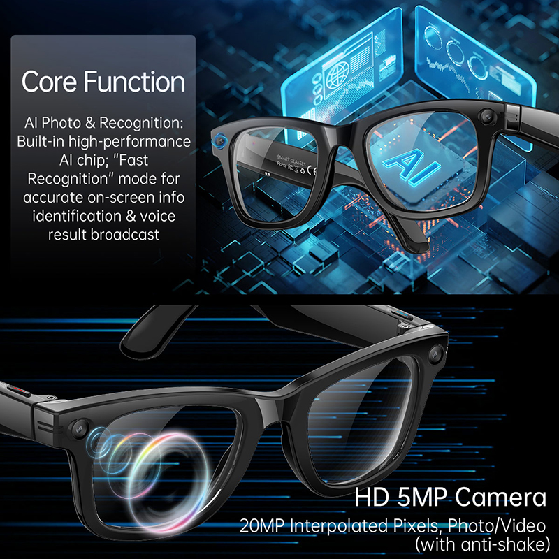 New Upgrade Smart Glasses 5MP  - Audio Music Recognition reseña y precio