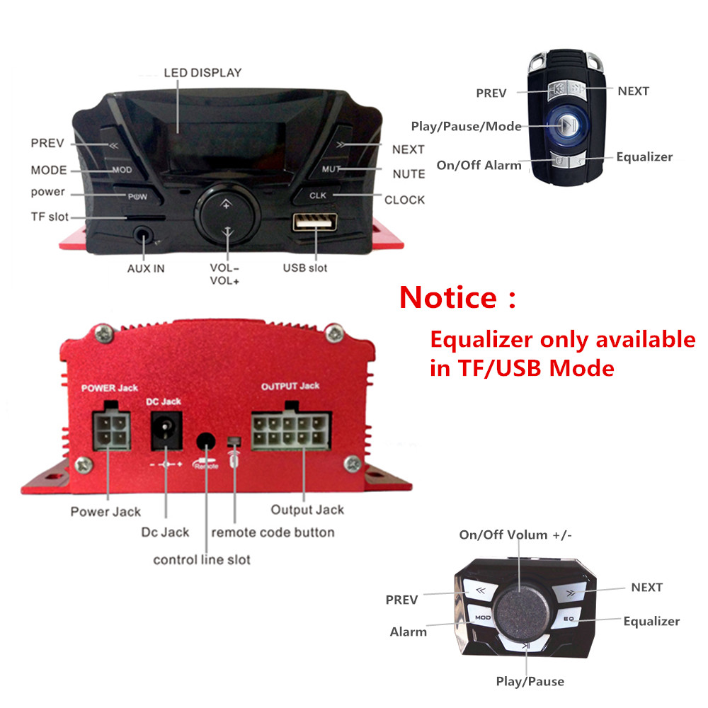 12V 4 Channel UTV ATV Golf Car - Audio Music To Mp3 reseña y precio