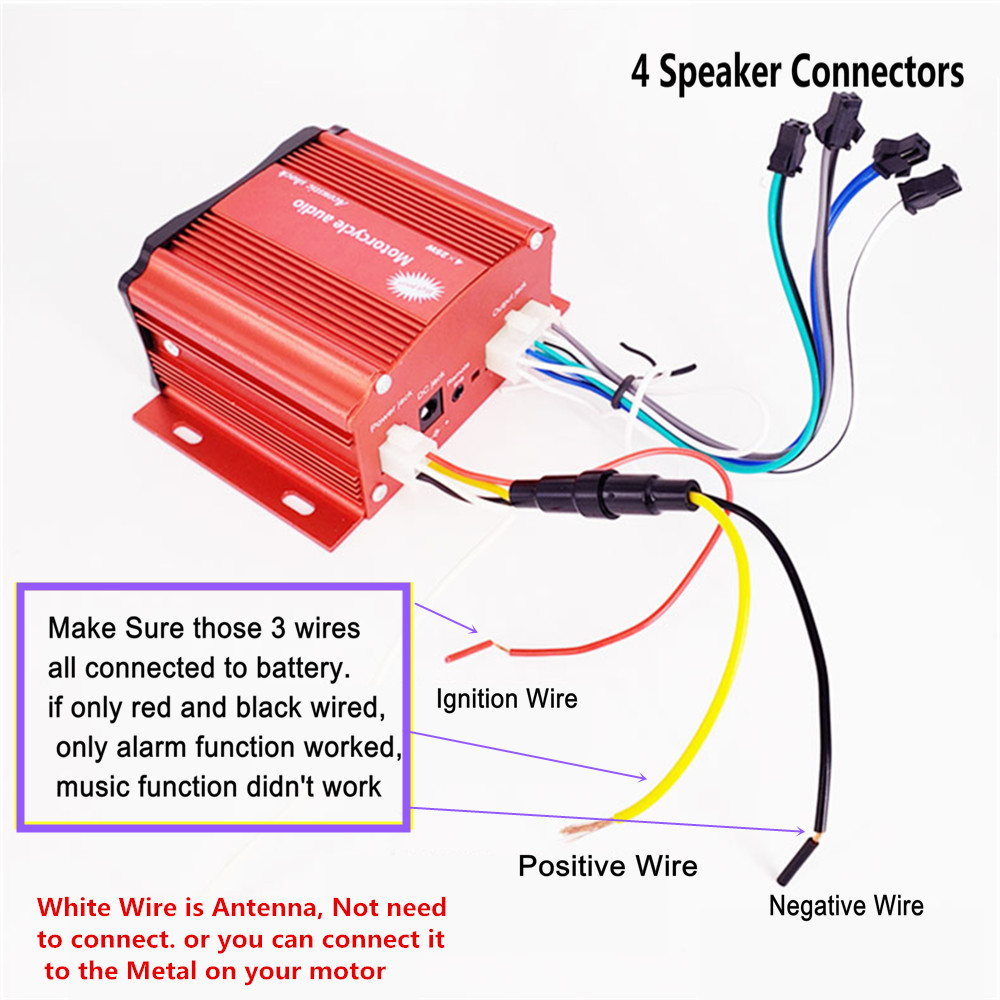 12V 4 Channel UTV ATV Golf Car - Audio Music To Mp3 reseña y precio