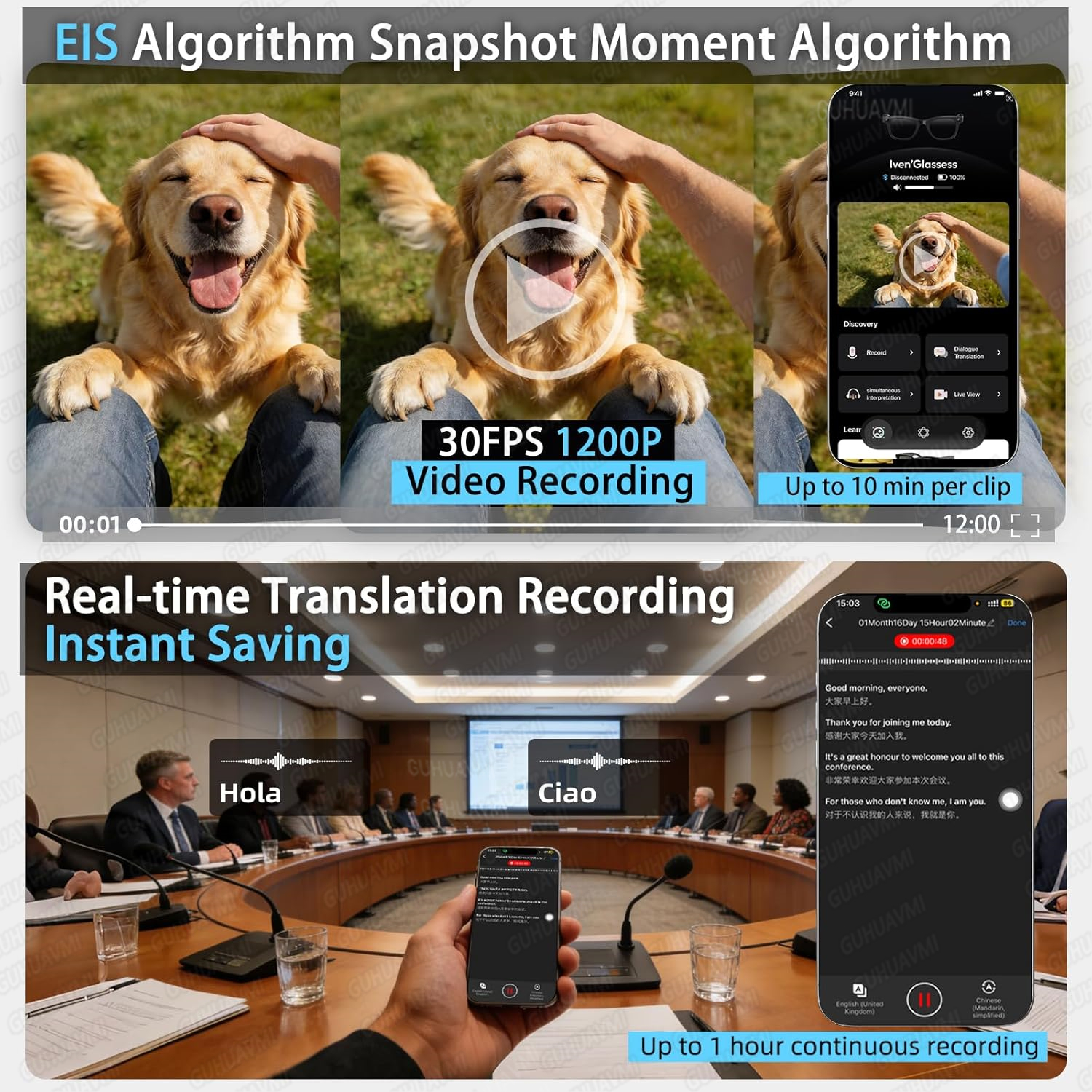 New Smart AI Glasses with 800W - Audio Music Video reseña y precio