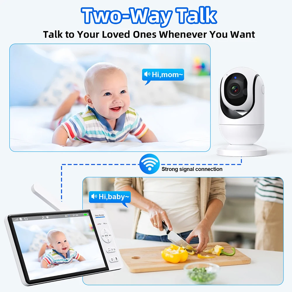 No WiFi 7 Inch Baby Monitor 2- - Audio Music Video reseña y precio