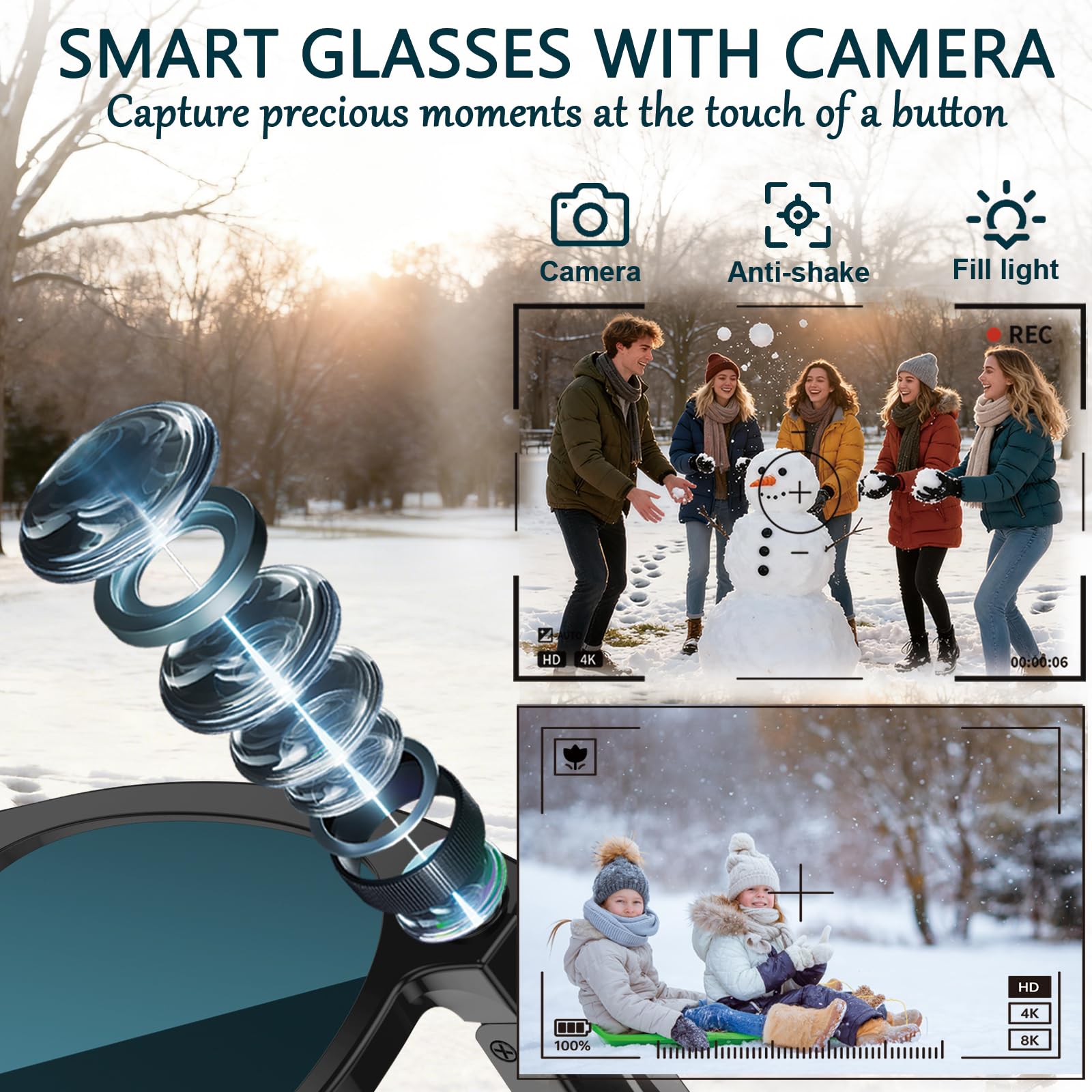 Black Smart Ai Glasses for Men - Audio Music Video reseña y precio