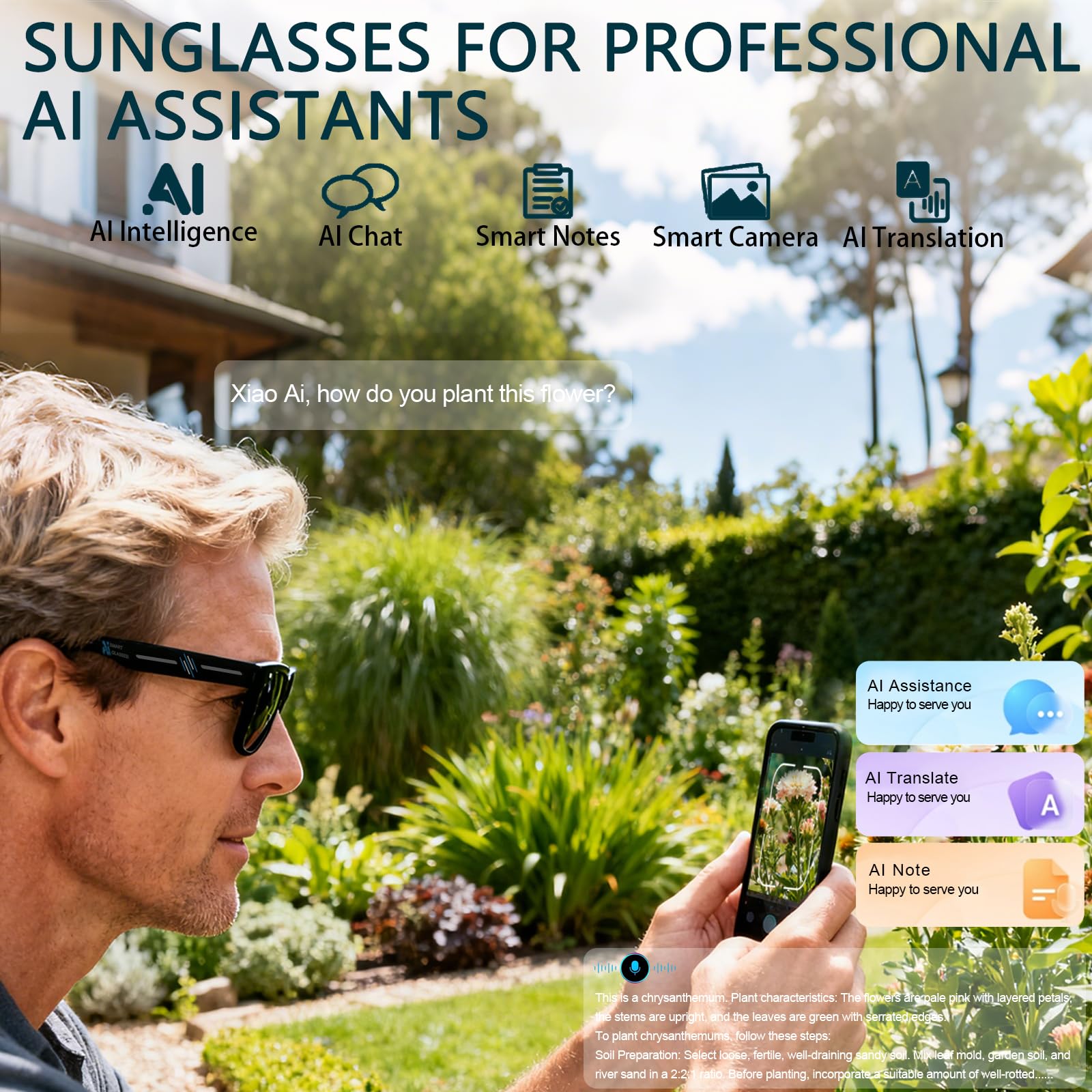 Black Smart Ai Glasses for Men - Audio Music Video reseña y precio
