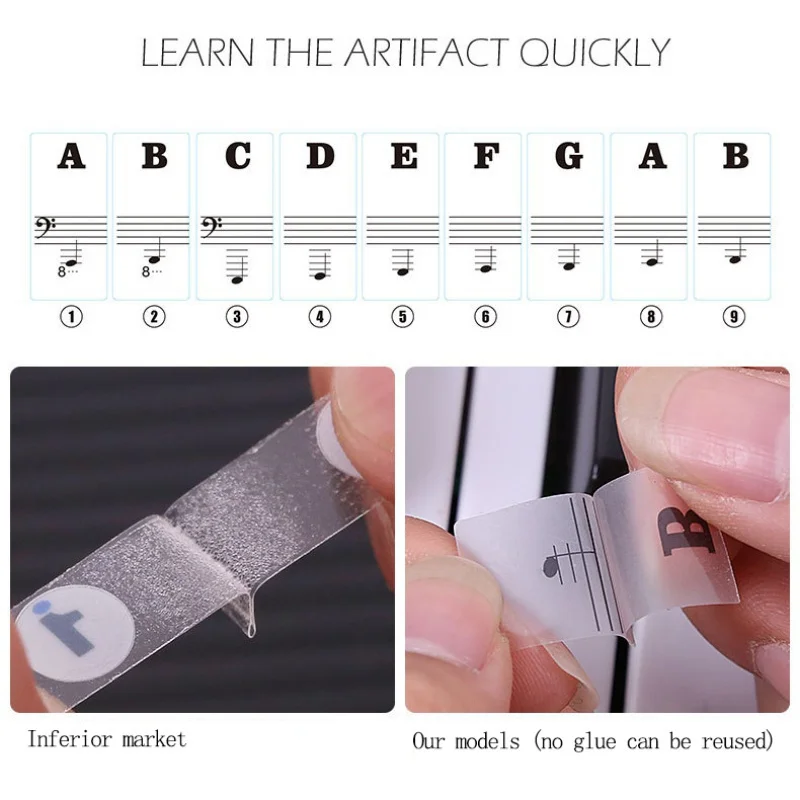 1PC Piano Training Stickers Fo - Keyboard Piano 61 Key reseña y precio