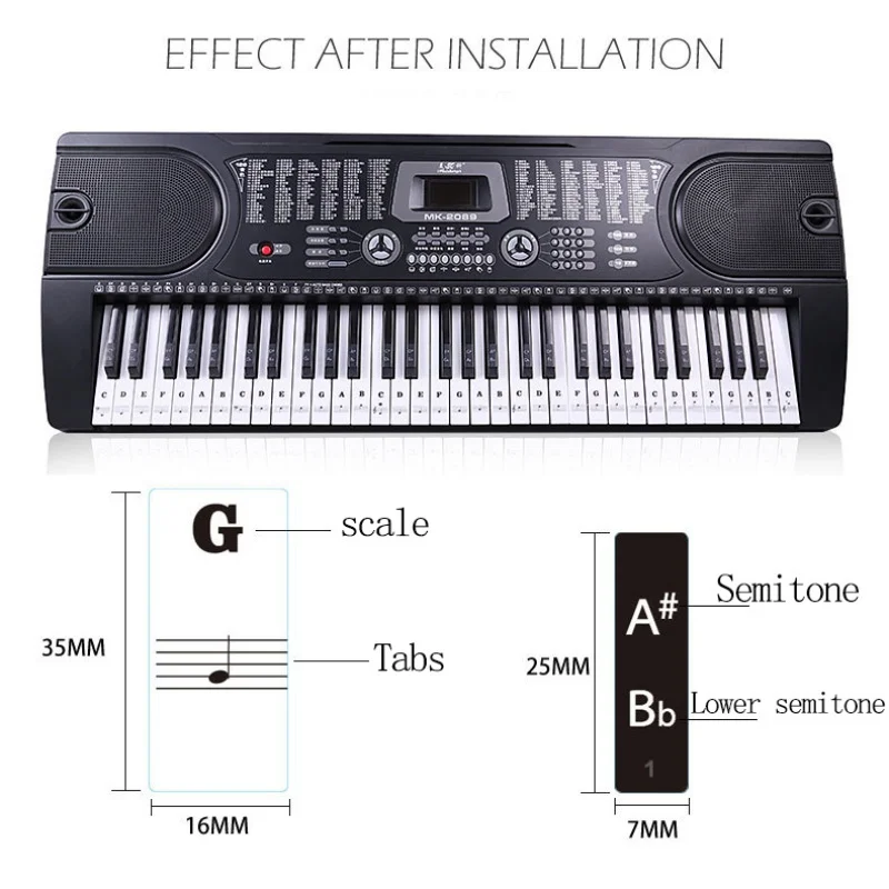1PC Piano Training Stickers Fo - Keyboard Piano 61 Key reseña y precio