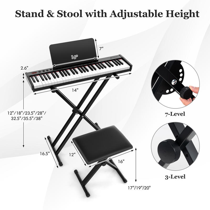 61-Key Portable Electronic Key - Keyboard Piano 61 Key reseña y precio