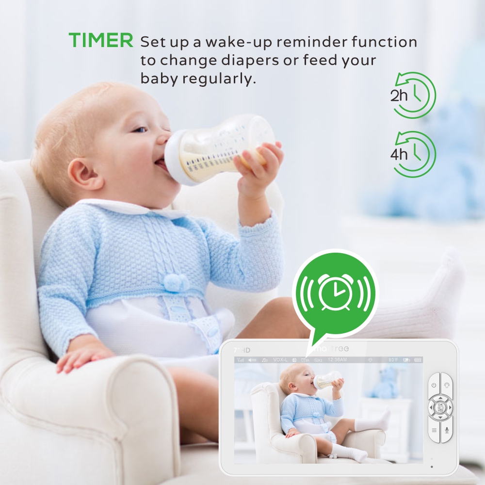 7.0 Inch HD Video Baby Monitor - Audio Music Video reseña y precio