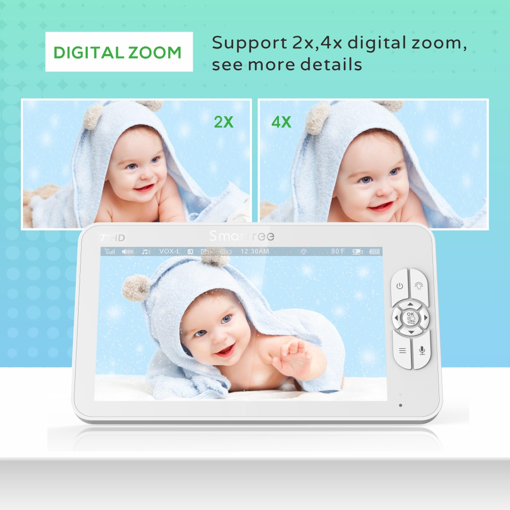 7.0 Inch HD Video Baby Monitor - Audio Music Video reseña y precio