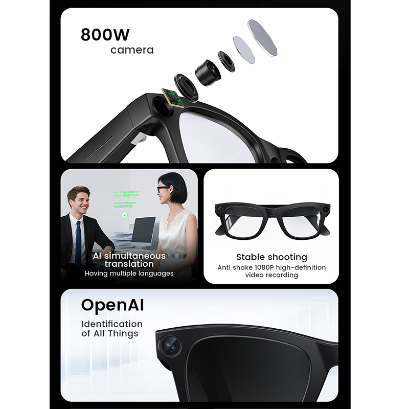 New AI Smart Glasses 800W Came - Audio Music Recognition reseña y precio