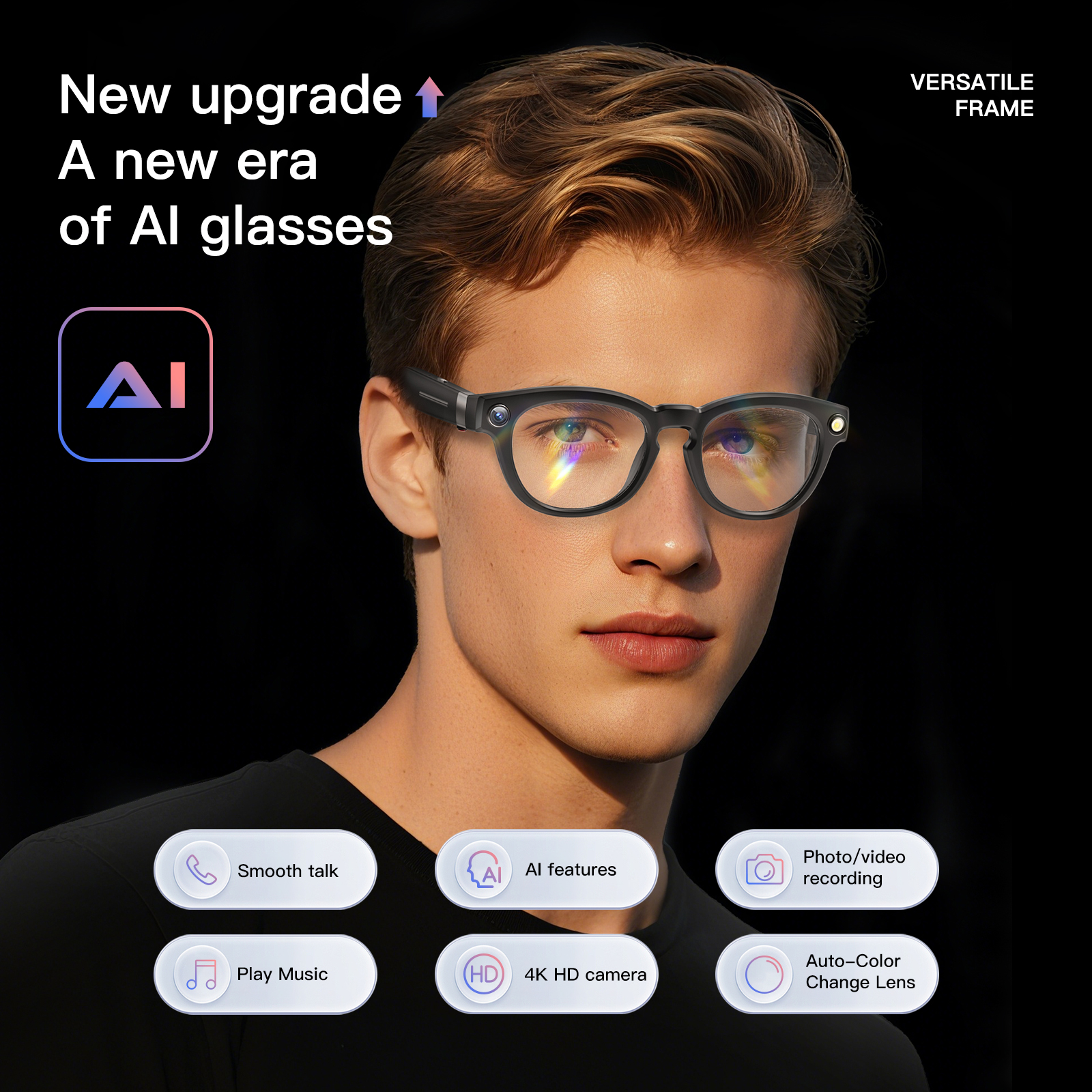 AI Smart Glasses with 8MP Came - Audio Music Recognition reseña y precio