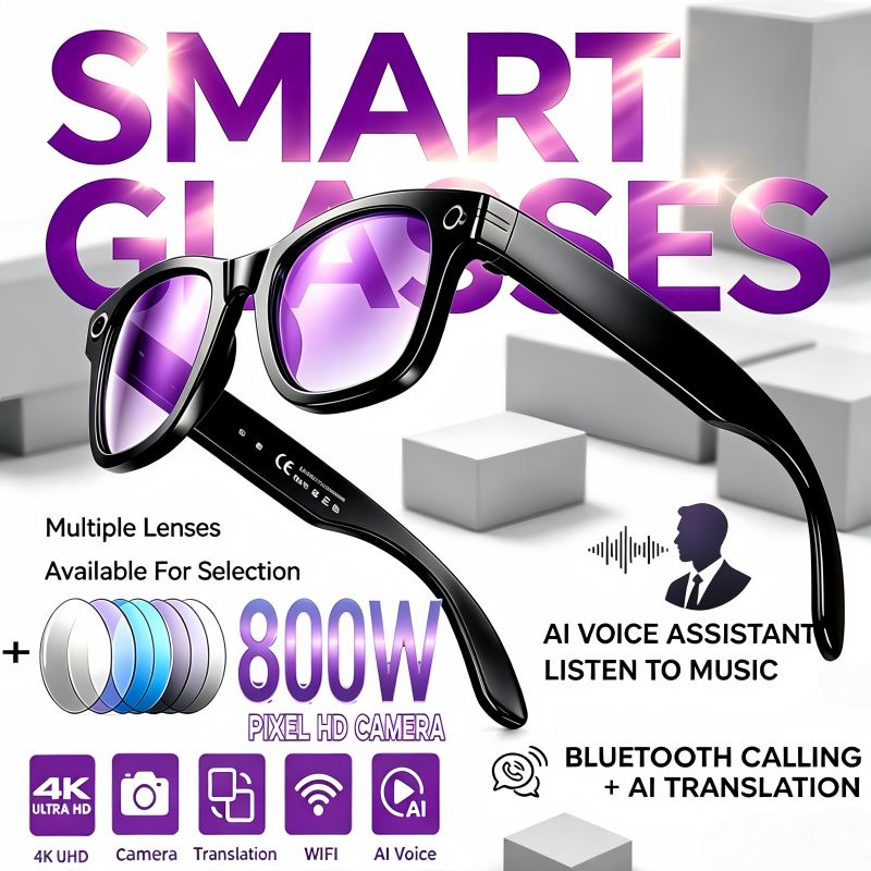 AI Smart Glasses with Camera 4 - Audio Music Recognition reseña y precio