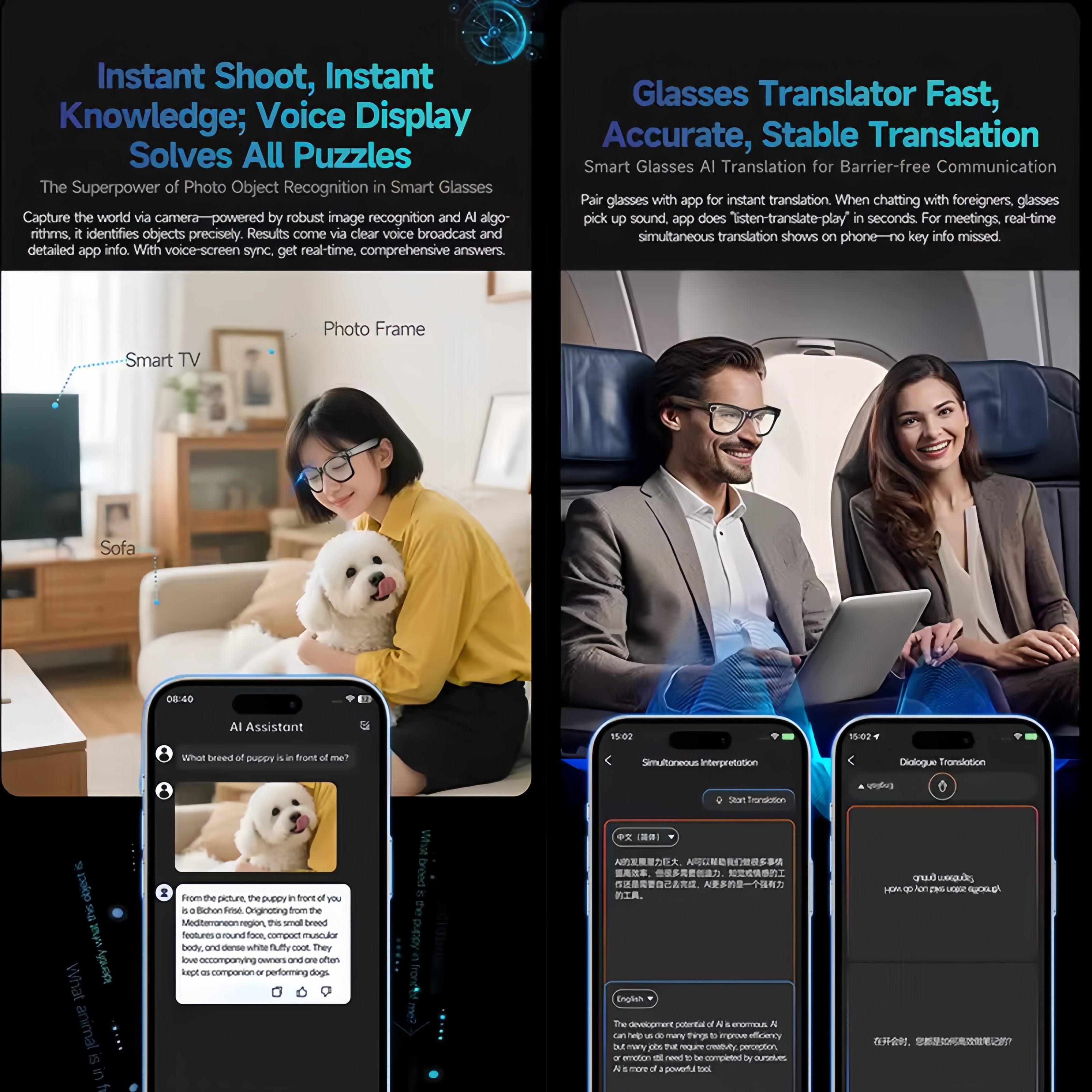 AI Smart Glasses with Camera 4 - Audio Music Recognition reseña y precio