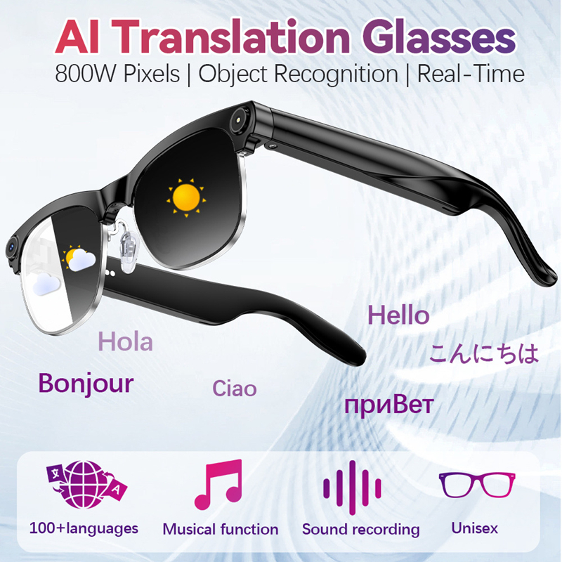 AI Smart Glasses with Camera 4 - Audio Music Recognition reseña y precio