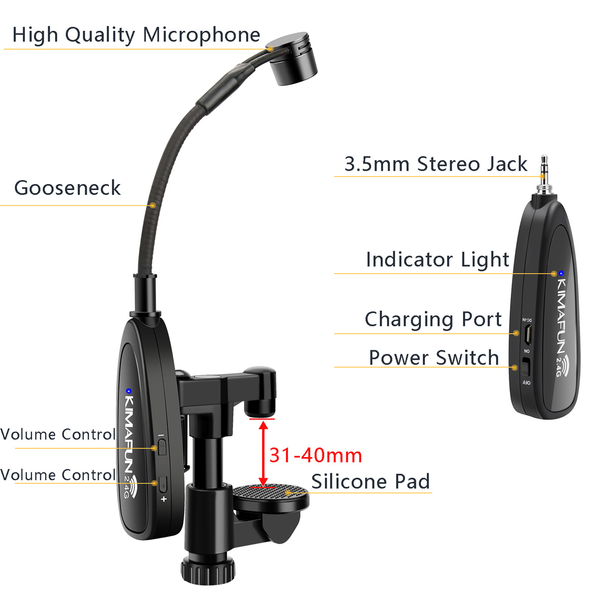 KIMAFUN 2.4G Musical Instrumen - Audio Music Youtube reseña y precio